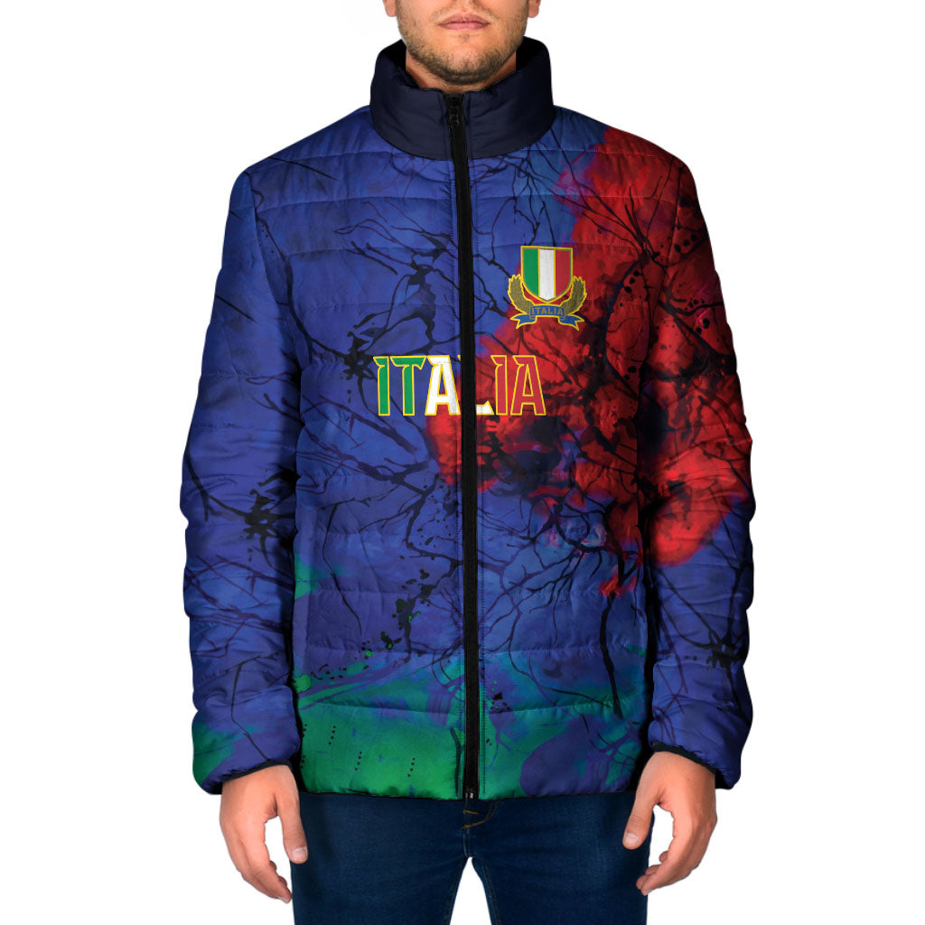 2026 Autumn Rugby Nations Italy Custom Padded Jacket Flag Italian Watercolour Art