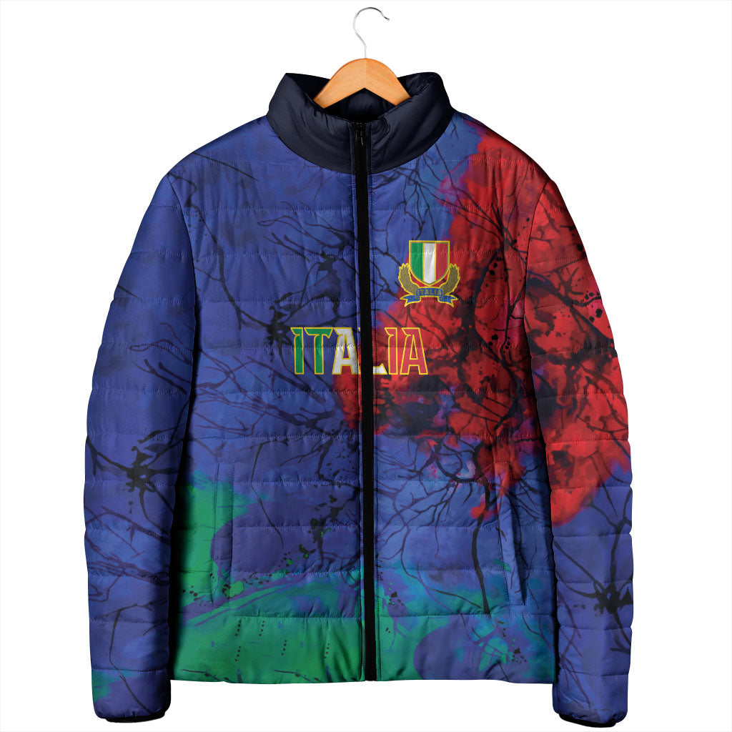 2026 Autumn Rugby Nations Italy Custom Padded Jacket Flag Italian Watercolour Art