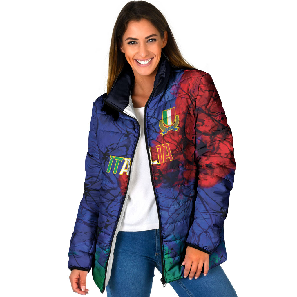 2026 Autumn Rugby Nations Italy Custom Padded Jacket Flag Italian Watercolour Art