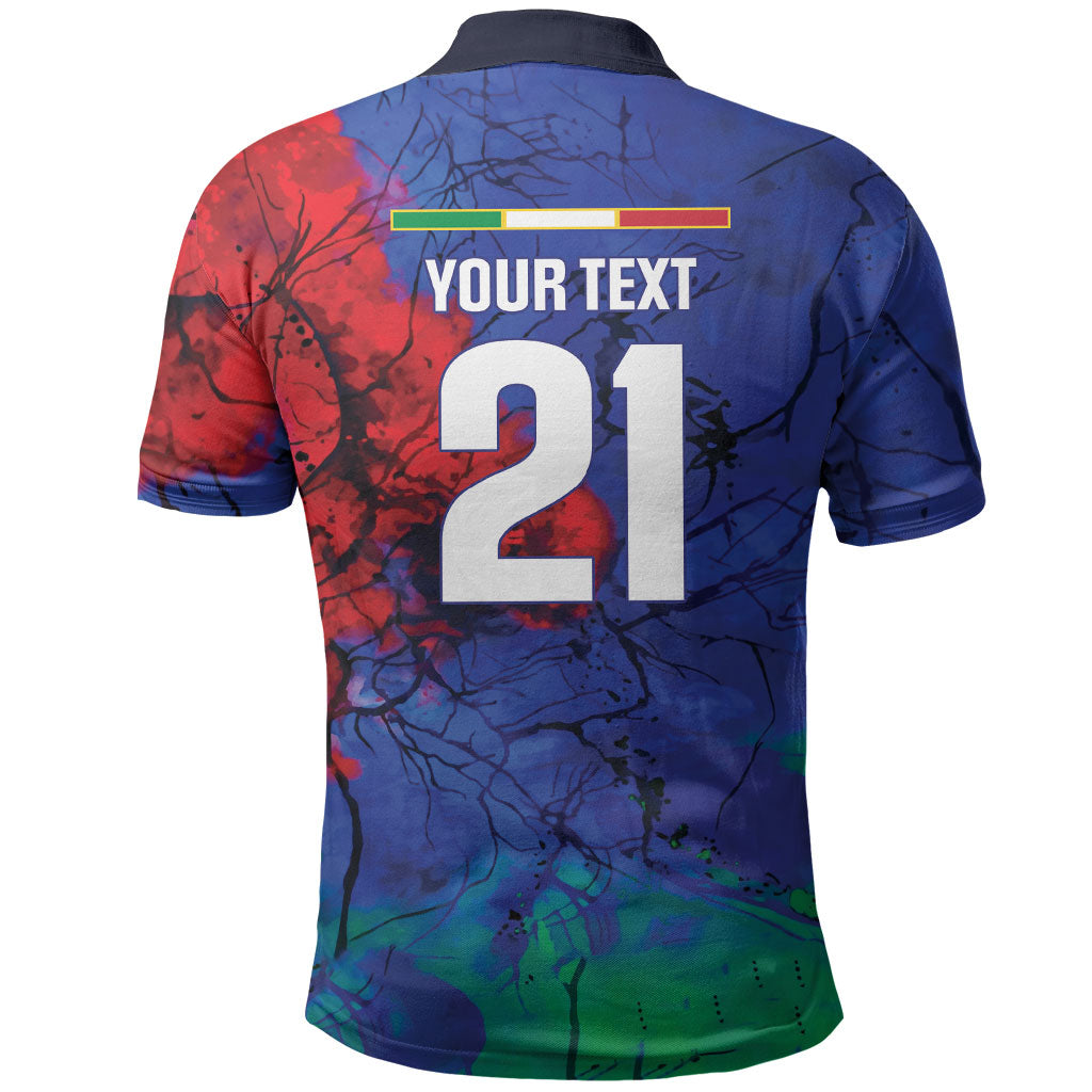 2026 Autumn Rugby Nations Italy Custom Polo Shirt Flag Italian Watercolour Art