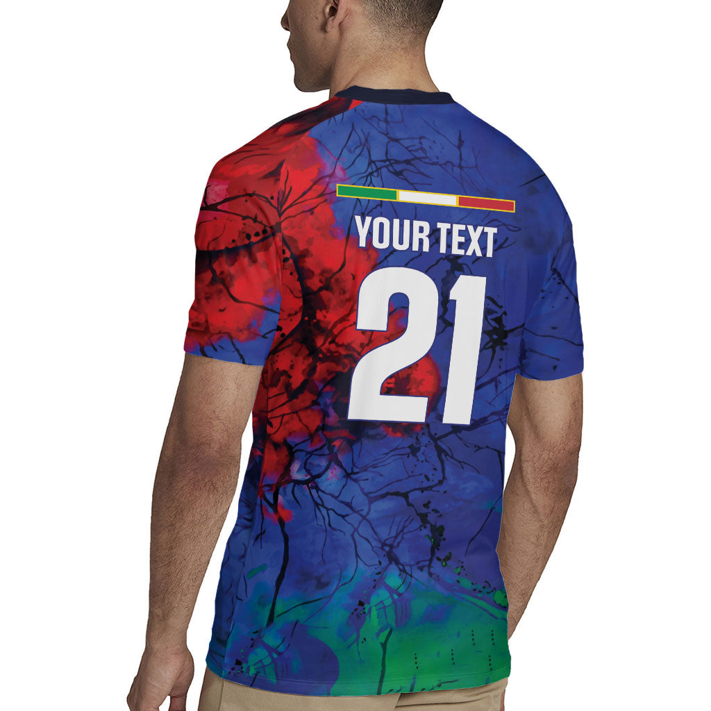 2026 Autumn Rugby Nations Italy Custom Rugby Jersey Flag Italian Watercolour Art