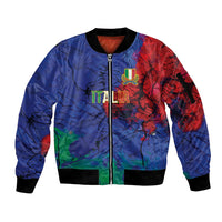 2026 Autumn Rugby Nations Italy Custom Sleeve Zip Bomber Jacket Flag Italian Watercolour Art