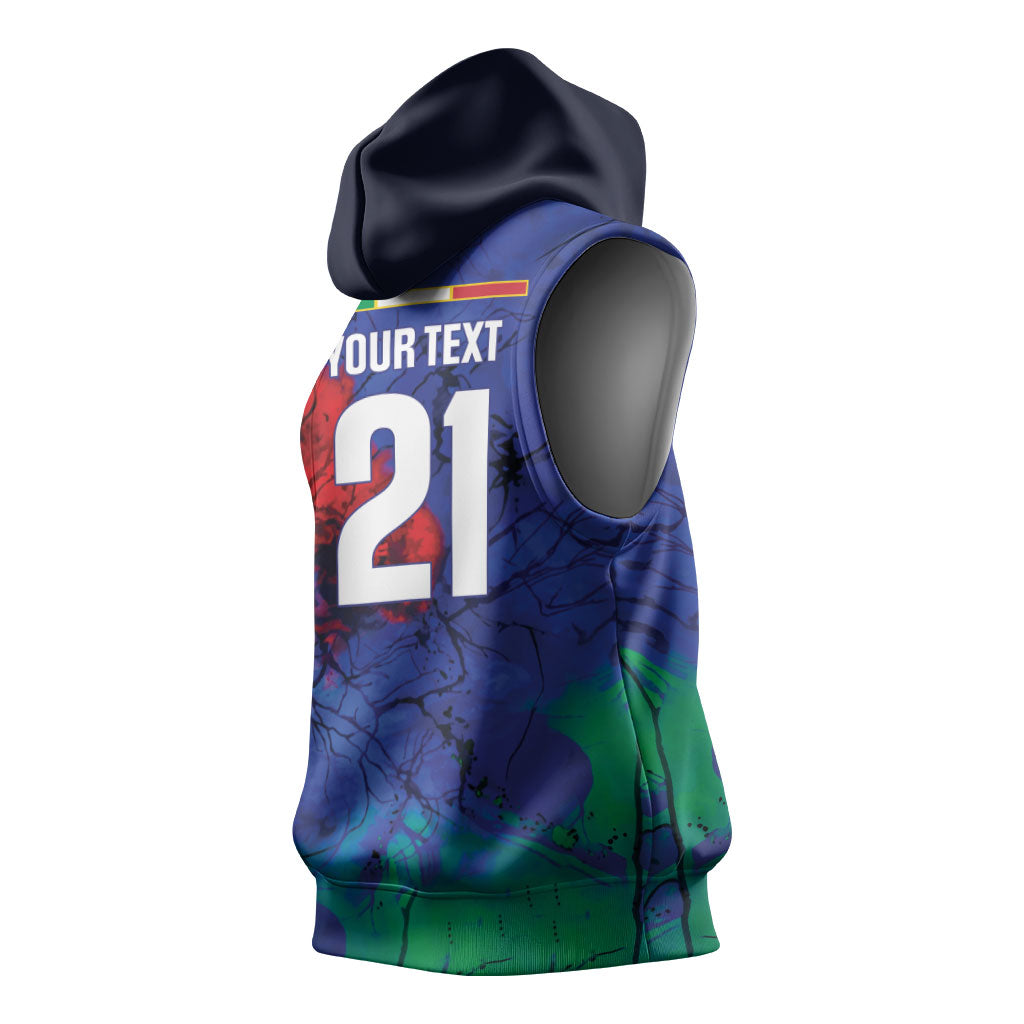 2026 Autumn Rugby Nations Italy Custom Sleeveless Hoodie Flag Italian Watercolour Art