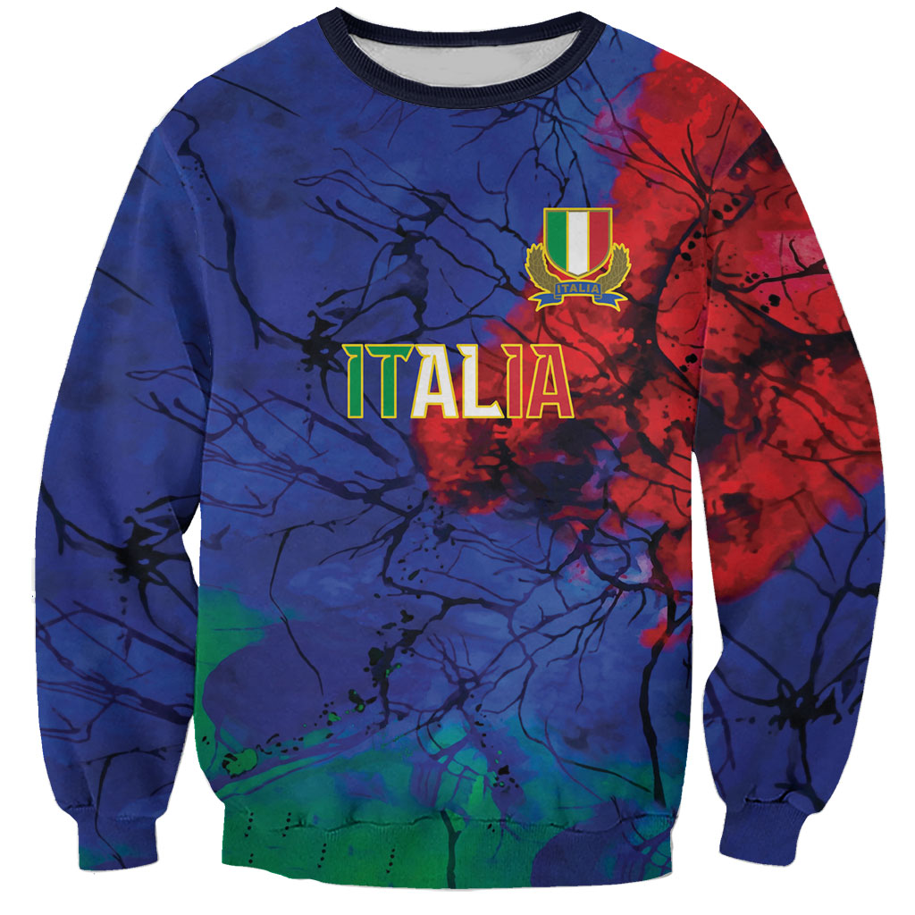 2026 Autumn Rugby Nations Italy Custom Sweatshirt Flag Italian Watercolour Art