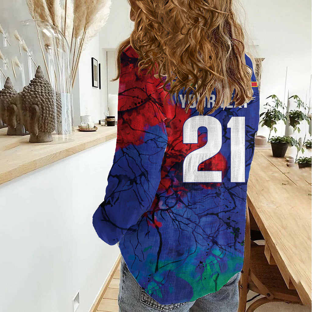 2026 Autumn Rugby Nations Italy Custom Women Casual Shirt Flag Italian Watercolour Art