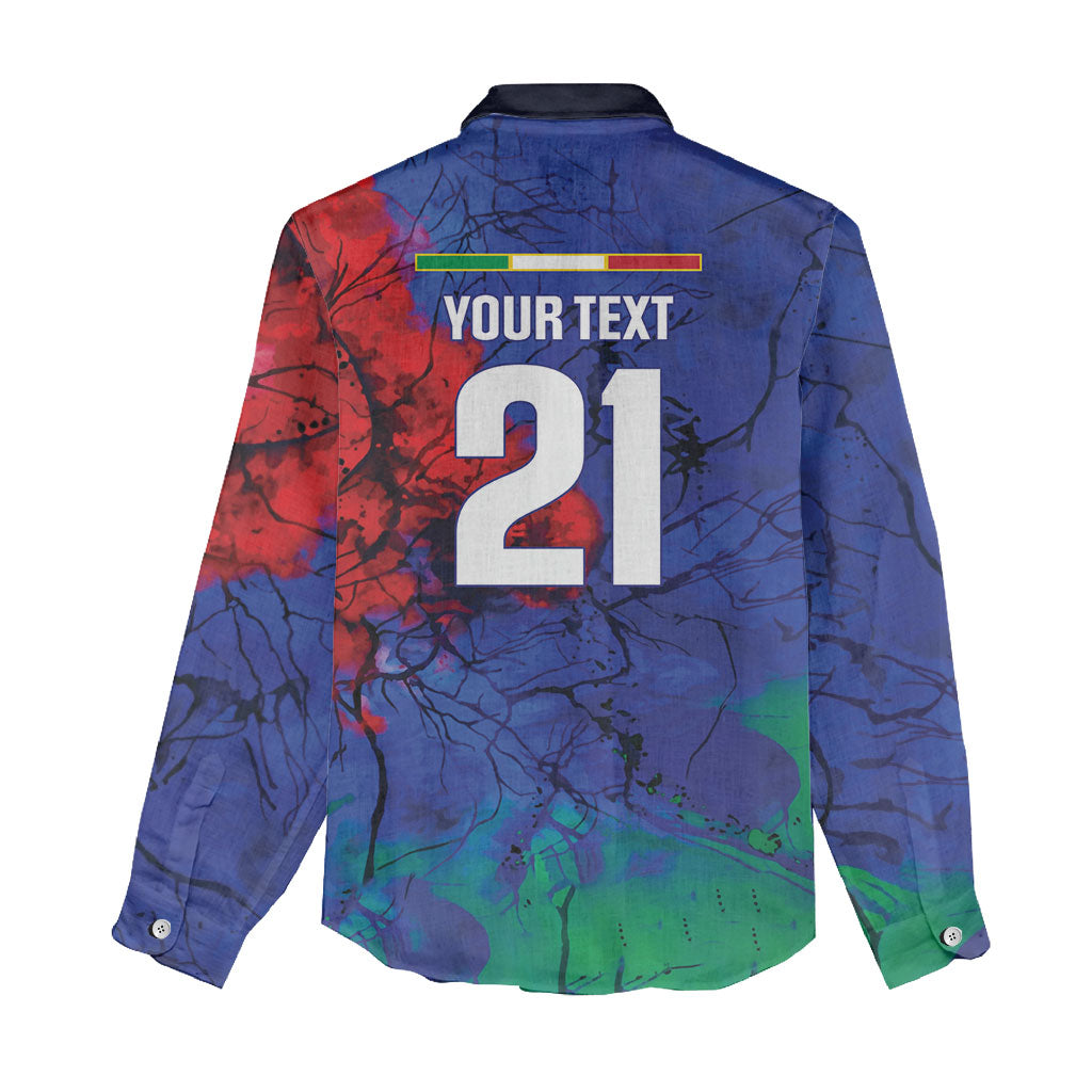 2026 Autumn Rugby Nations Italy Custom Women Casual Shirt Flag Italian Watercolour Art