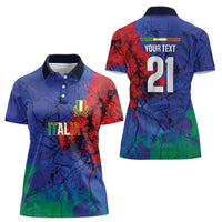 2026 Autumn Rugby Nations Italy Custom Women Polo Shirt Flag Italian Watercolour Art