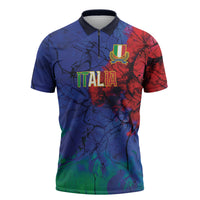 2026 Autumn Rugby Nations Italy Custom Zipper Polo Shirt Flag Italian Watercolour Art