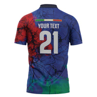 2026 Autumn Rugby Nations Italy Custom Zipper Polo Shirt Flag Italian Watercolour Art
