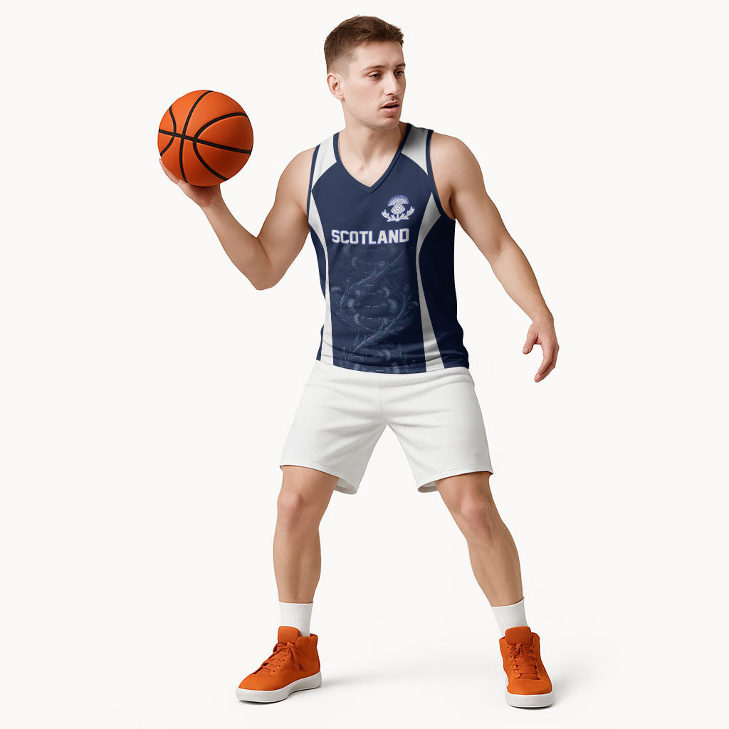 2026 Autumn Rugby Nations Scotland Custom Basketball Jersey Scottish Thistle DNA Sporty