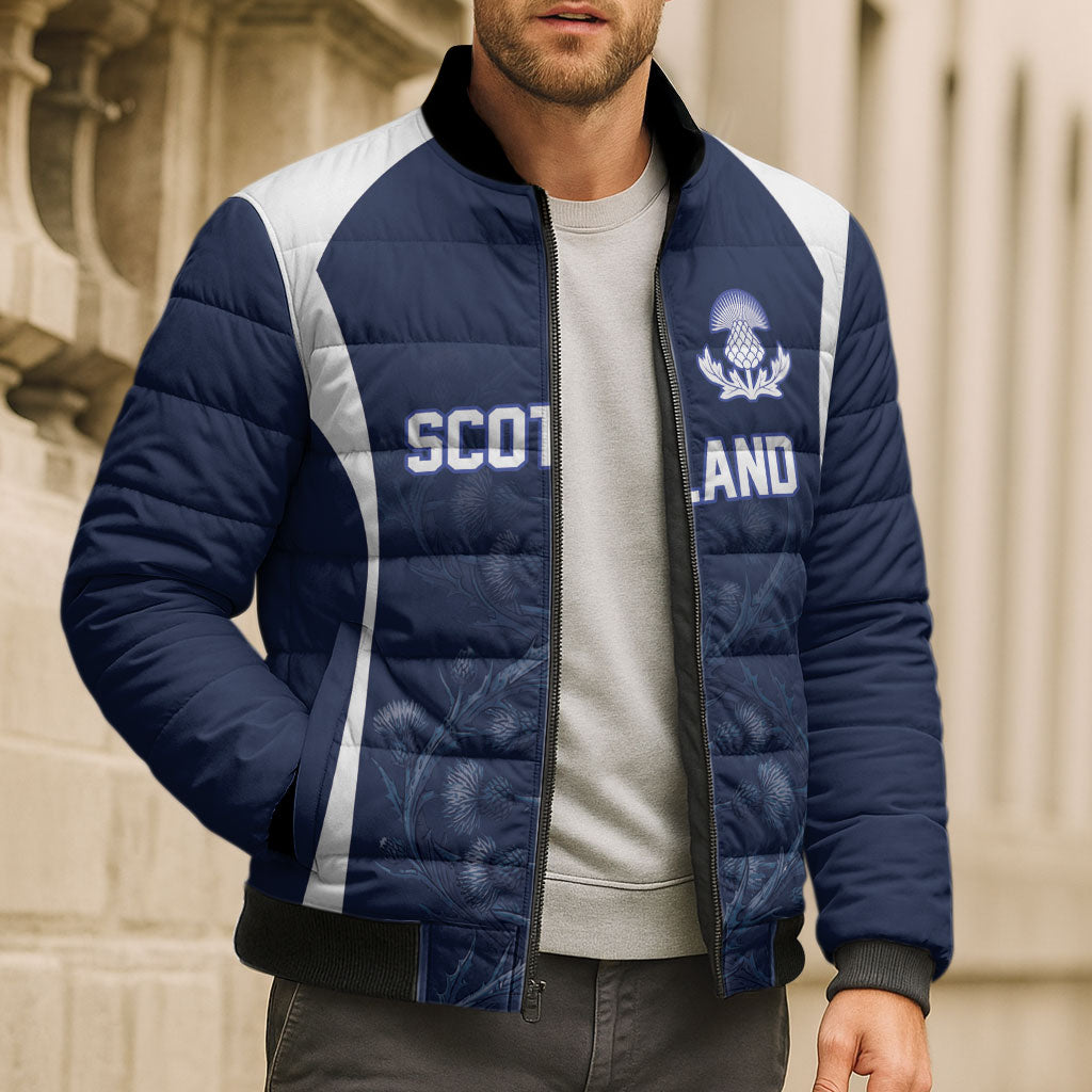 2026 Autumn Rugby Nations Scotland Custom Bomber Puffer Jacket Scottish Thistle DNA Sporty