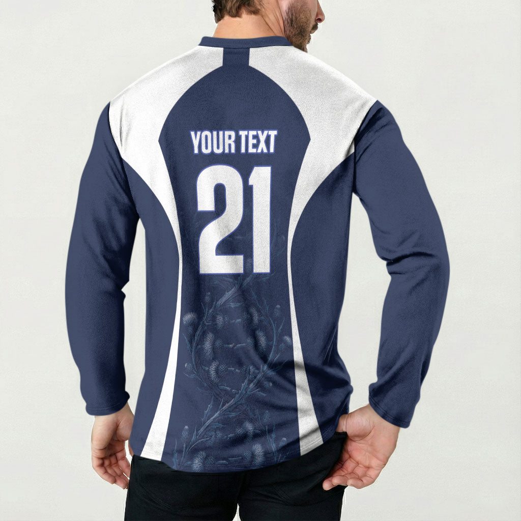 2026 Autumn Rugby Nations Scotland Custom Button Sweatshirt Scottish Thistle DNA Sporty