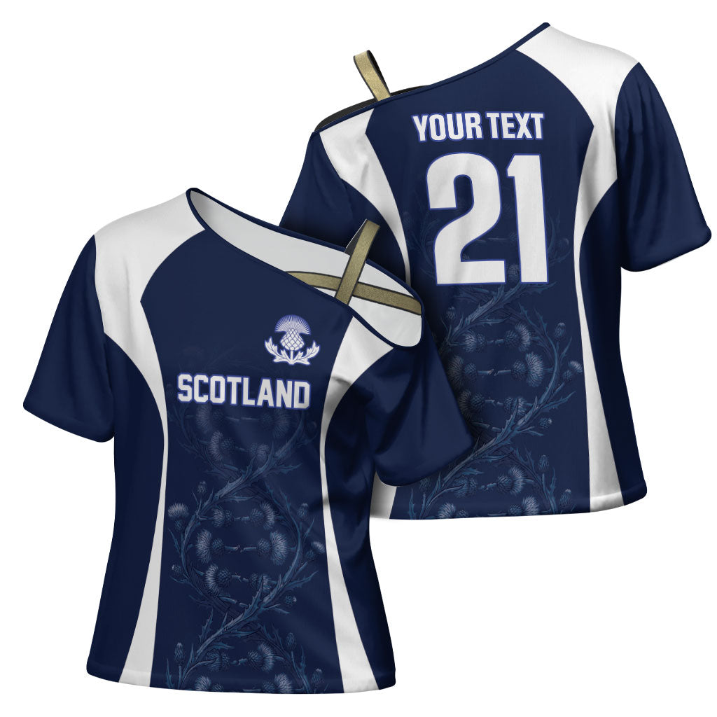 2026 Autumn Rugby Nations Scotland Custom Cross Shoulder Shirt Scottish Thistle DNA Sporty