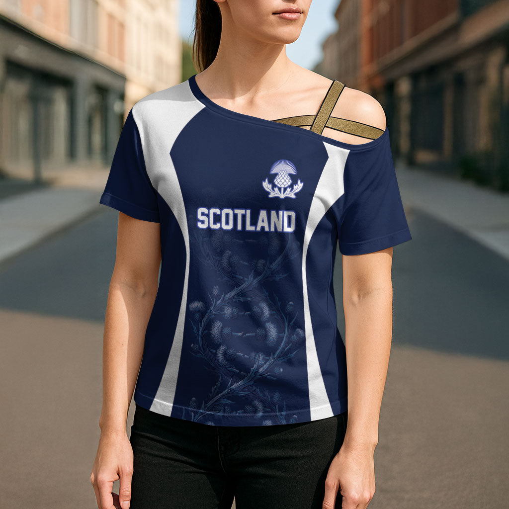 2026 Autumn Rugby Nations Scotland Custom Cross Shoulder Shirt Scottish Thistle DNA Sporty