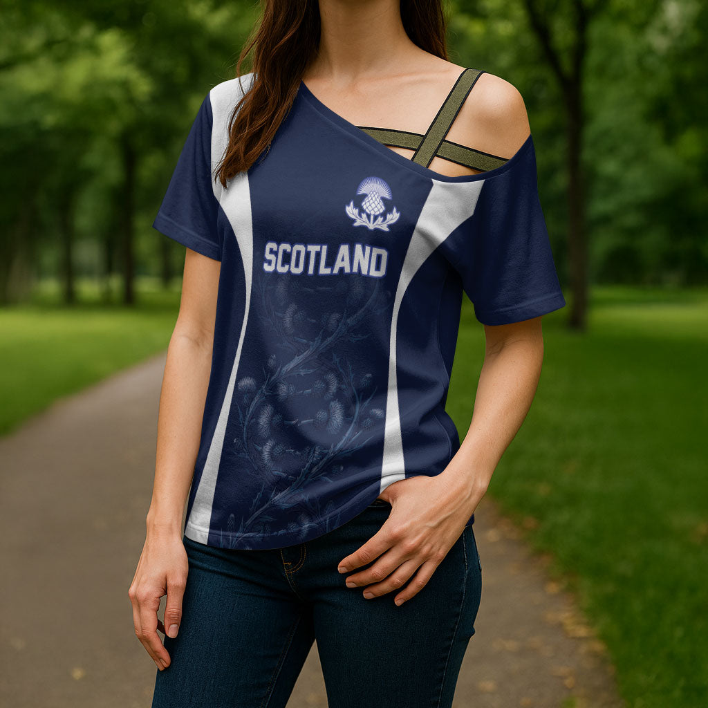 2026 Autumn Rugby Nations Scotland Custom Cross Shoulder Shirt Scottish Thistle DNA Sporty