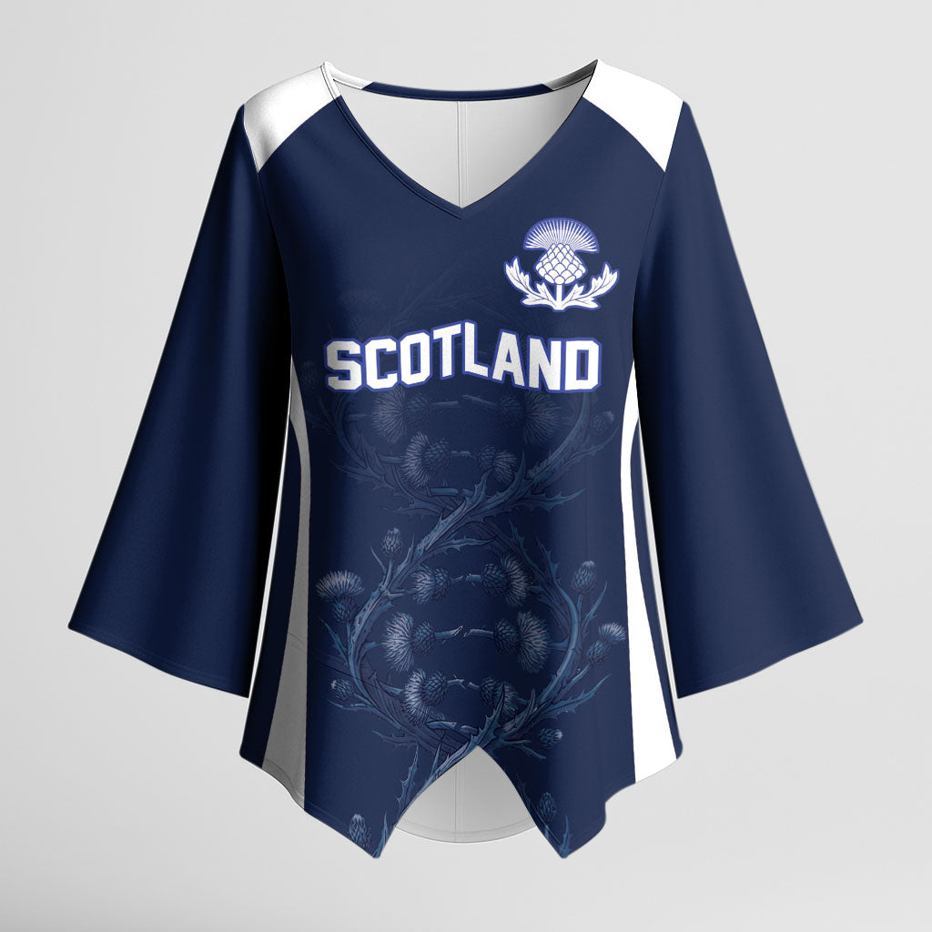 2026 Autumn Rugby Nations Scotland Custom Kimono Sleeve Blouse Scottish Thistle DNA Sporty