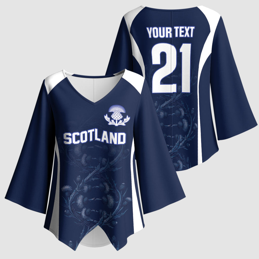 2026 Autumn Rugby Nations Scotland Custom Kimono Sleeve Blouse Scottish Thistle DNA Sporty