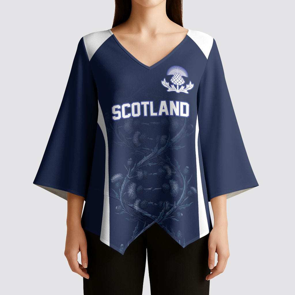2026 Autumn Rugby Nations Scotland Custom Kimono Sleeve Blouse Scottish Thistle DNA Sporty
