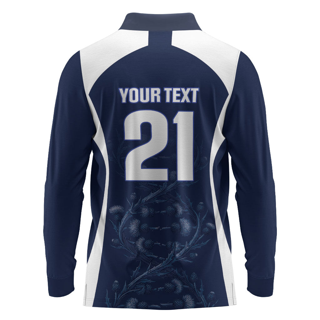 2026 Autumn Rugby Nations Scotland Custom Long Sleeve Polo Shirt Scottish Thistle DNA Sporty