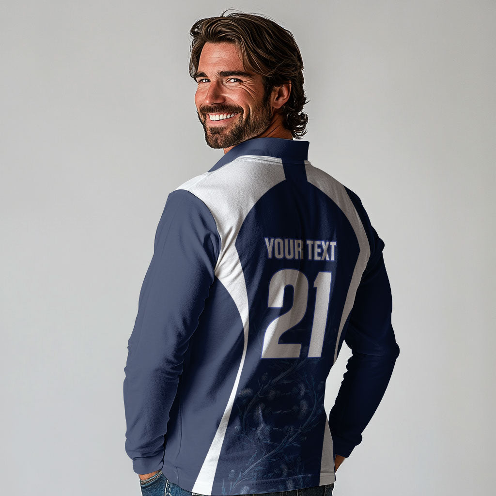 2026 Autumn Rugby Nations Scotland Custom Long Sleeve Polo Shirt Scottish Thistle DNA Sporty