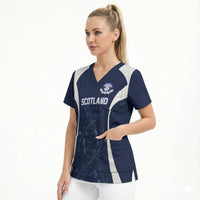 2026 Autumn Rugby Nations Scotland Custom Scrub Top Scottish Thistle DNA Sporty