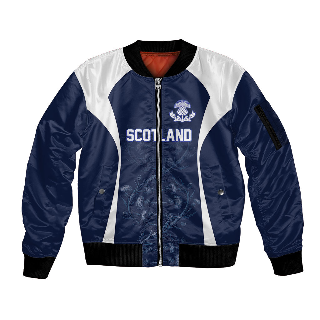 2026 Autumn Rugby Nations Scotland Custom Sleeve Zip Bomber Jacket Scottish Thistle DNA Sporty