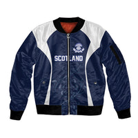 2026 Autumn Rugby Nations Scotland Custom Sleeve Zip Bomber Jacket Scottish Thistle DNA Sporty