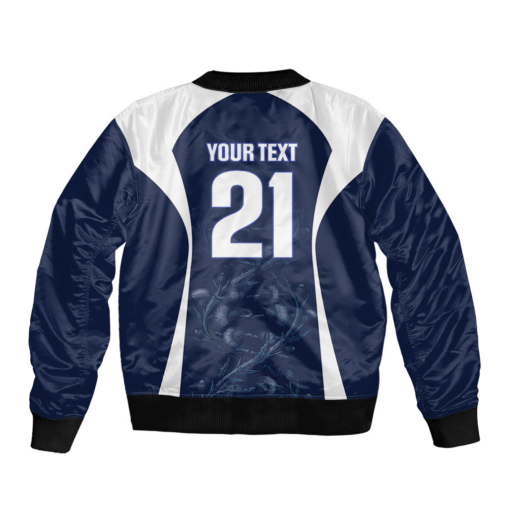 2026 Autumn Rugby Nations Scotland Custom Sleeve Zip Bomber Jacket Scottish Thistle DNA Sporty