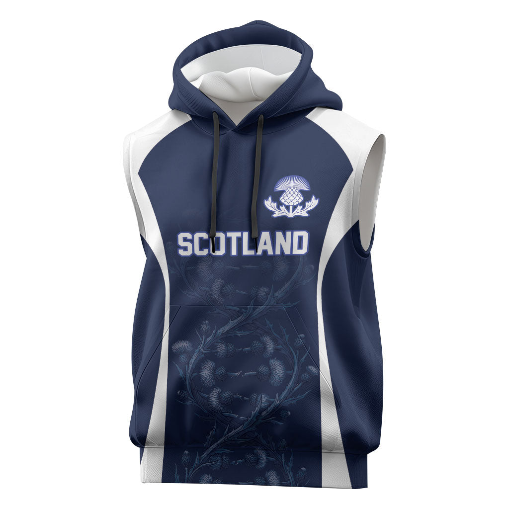 2026 Autumn Rugby Nations Scotland Custom Sleeveless Hoodie Scottish Thistle DNA Sporty