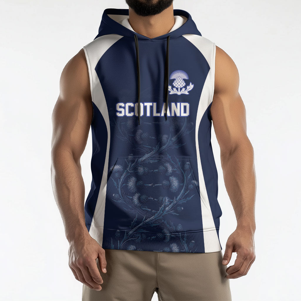 2026 Autumn Rugby Nations Scotland Custom Sleeveless Hoodie Scottish Thistle DNA Sporty