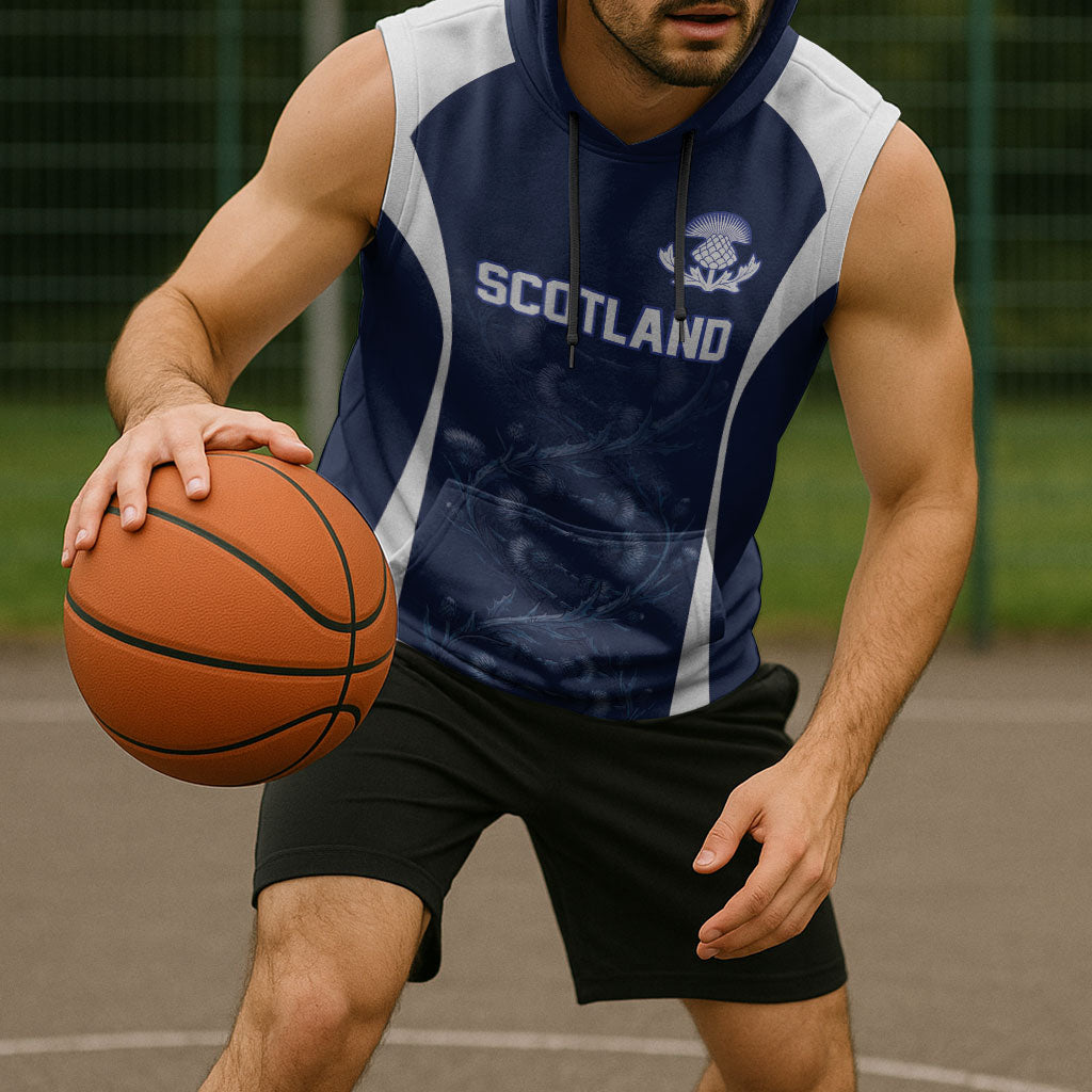 2026 Autumn Rugby Nations Scotland Custom Sleeveless Hoodie Scottish Thistle DNA Sporty