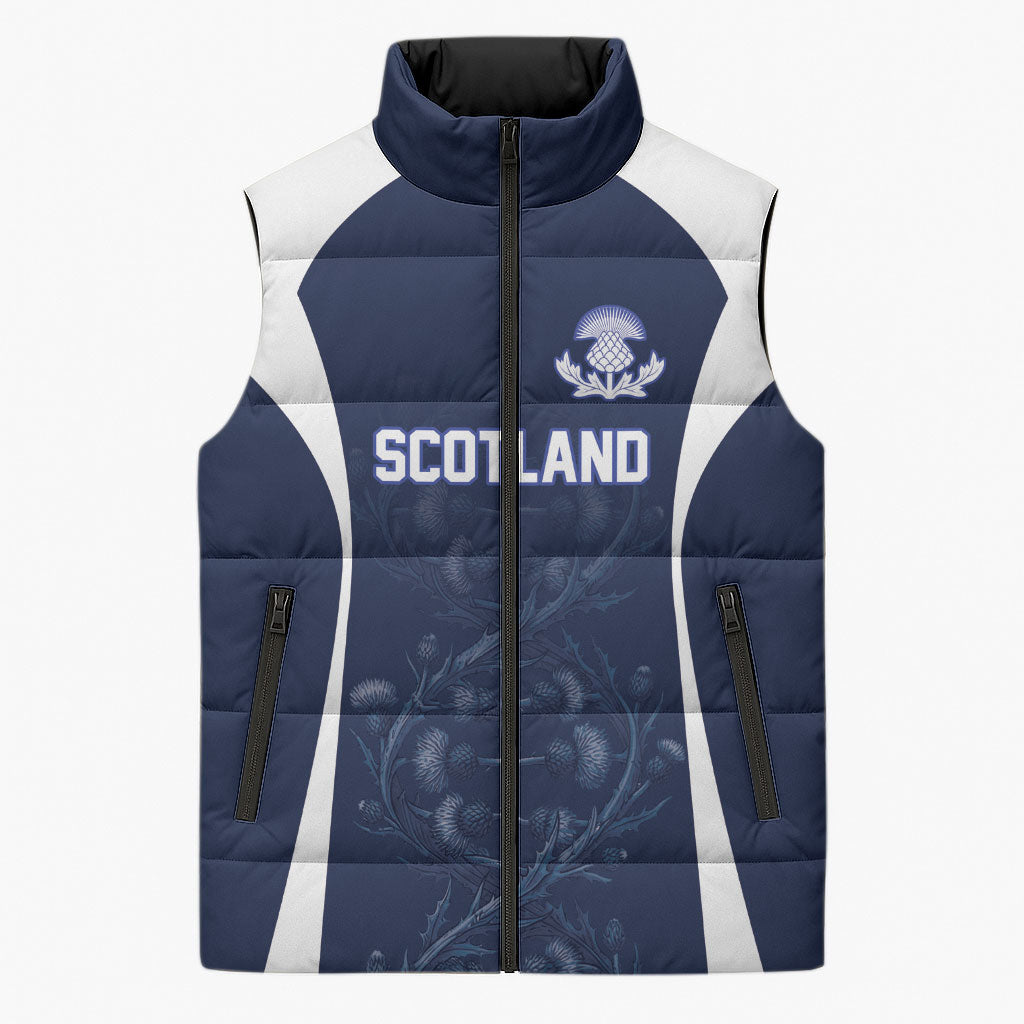 2026 Autumn Rugby Nations Scotland Custom Sleeveless Puffer Jacket Scottish Thistle DNA Sporty