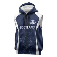 2026 Autumn Rugby Nations Scotland Custom Sleeveless Zip Hoodie Scottish Thistle DNA Sporty