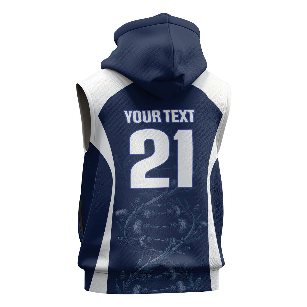 2026 Autumn Rugby Nations Scotland Custom Sleeveless Zip Hoodie Scottish Thistle DNA Sporty