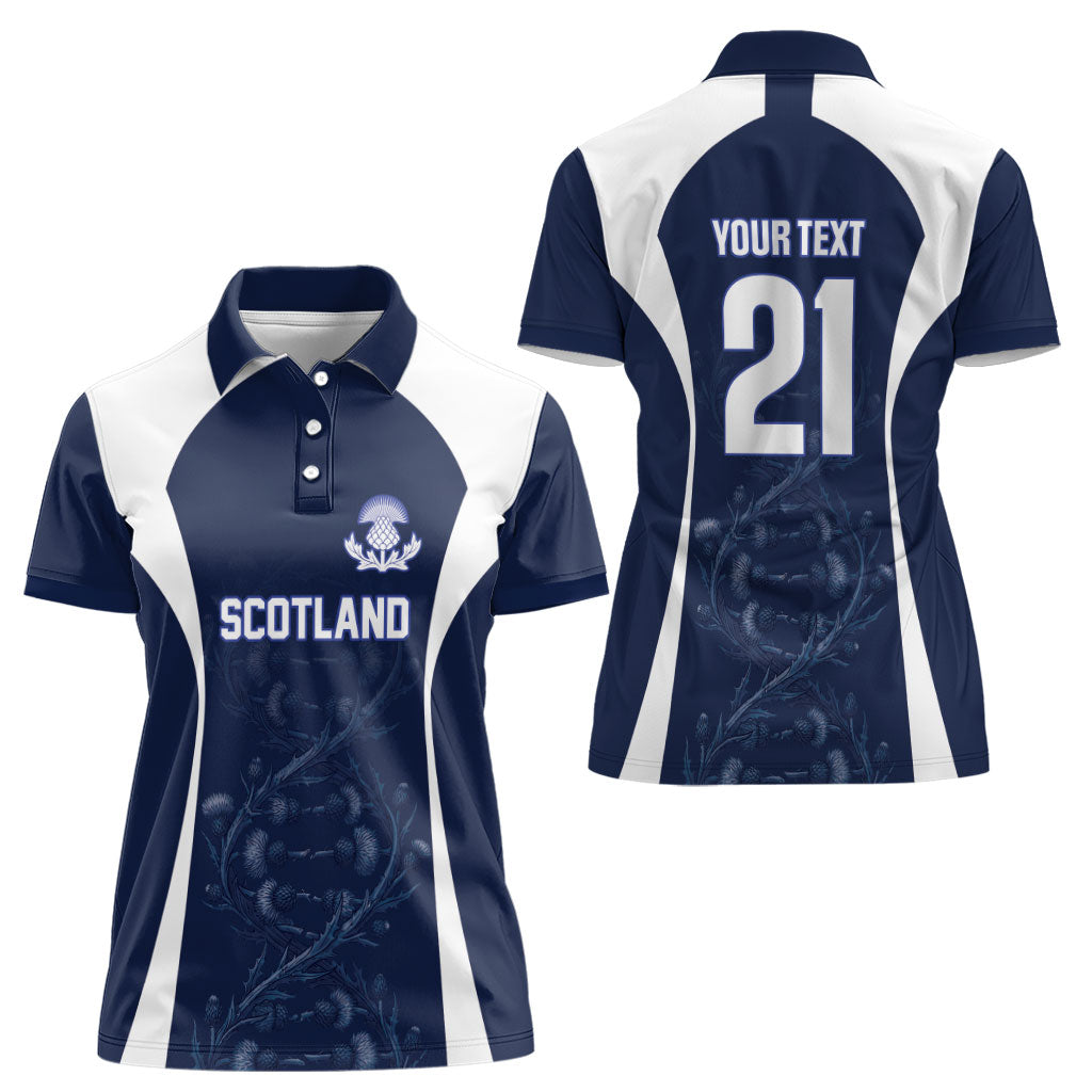 2026 Autumn Rugby Nations Scotland Custom Women Polo Shirt Scottish Thistle DNA Sporty