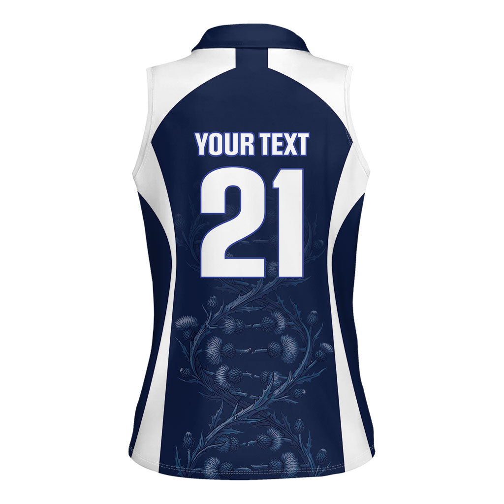 2026 Autumn Rugby Nations Scotland Custom Women Sleeveless Polo Shirt Scottish Thistle DNA Sporty