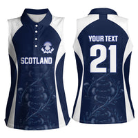 2026 Autumn Rugby Nations Scotland Custom Women Sleeveless Polo Shirt Scottish Thistle DNA Sporty