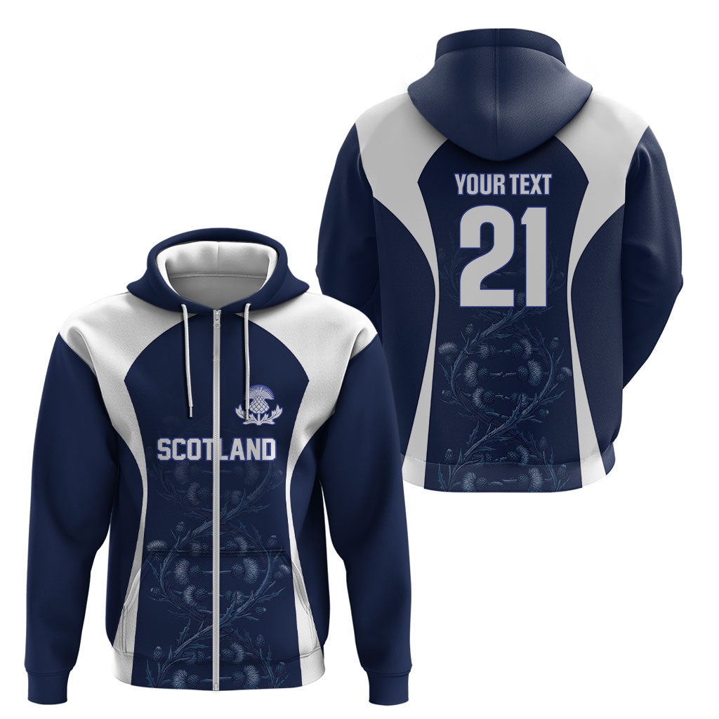 2026 Autumn Rugby Nations Scotland Custom Zip Hoodie Scottish Thistle DNA Sporty