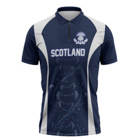 2026 Autumn Rugby Nations Scotland Custom Zipper Polo Shirt Scottish Thistle DNA Sporty