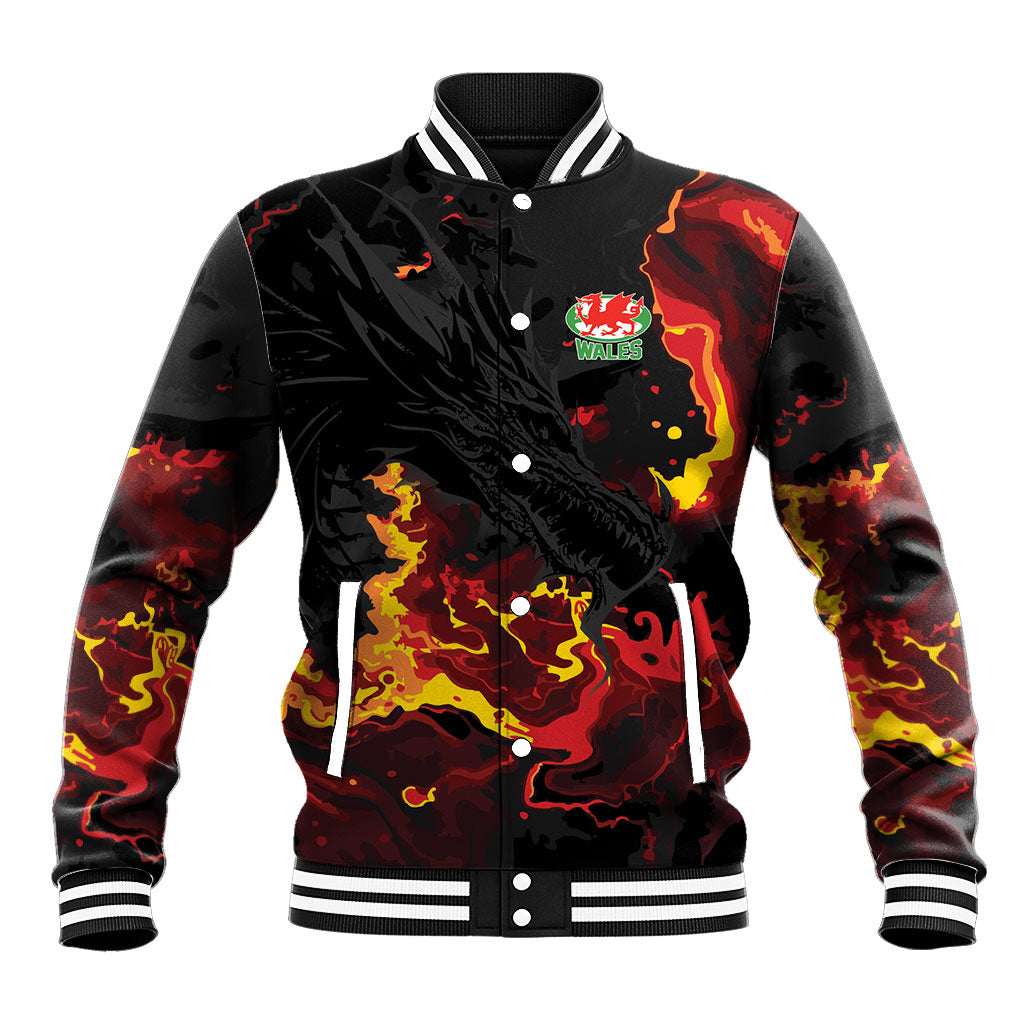 2026 Autumn Rugby Nations Wales Custom Baseball Jacket Black Cymru Welsh Dragon