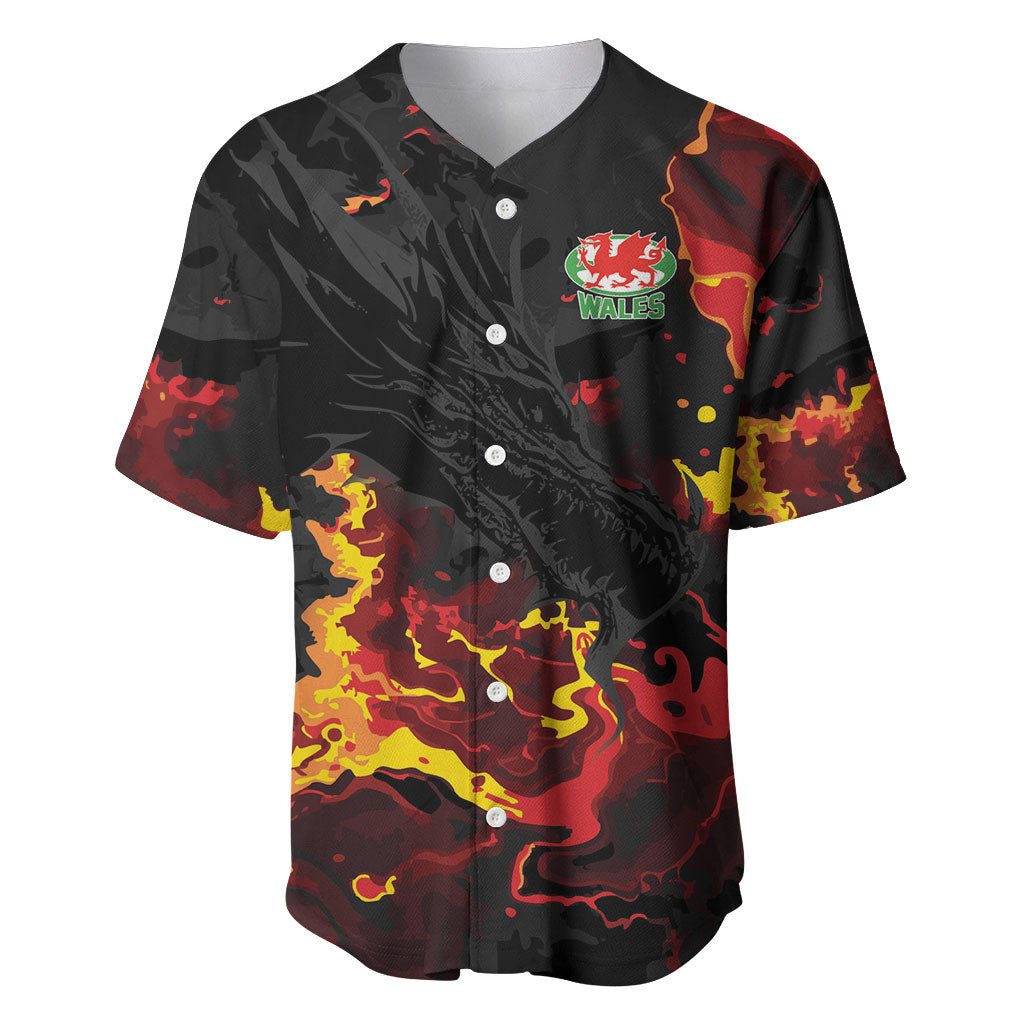 2026 Autumn Rugby Nations Wales Custom Baseball Jersey Black Cymru Welsh Dragon