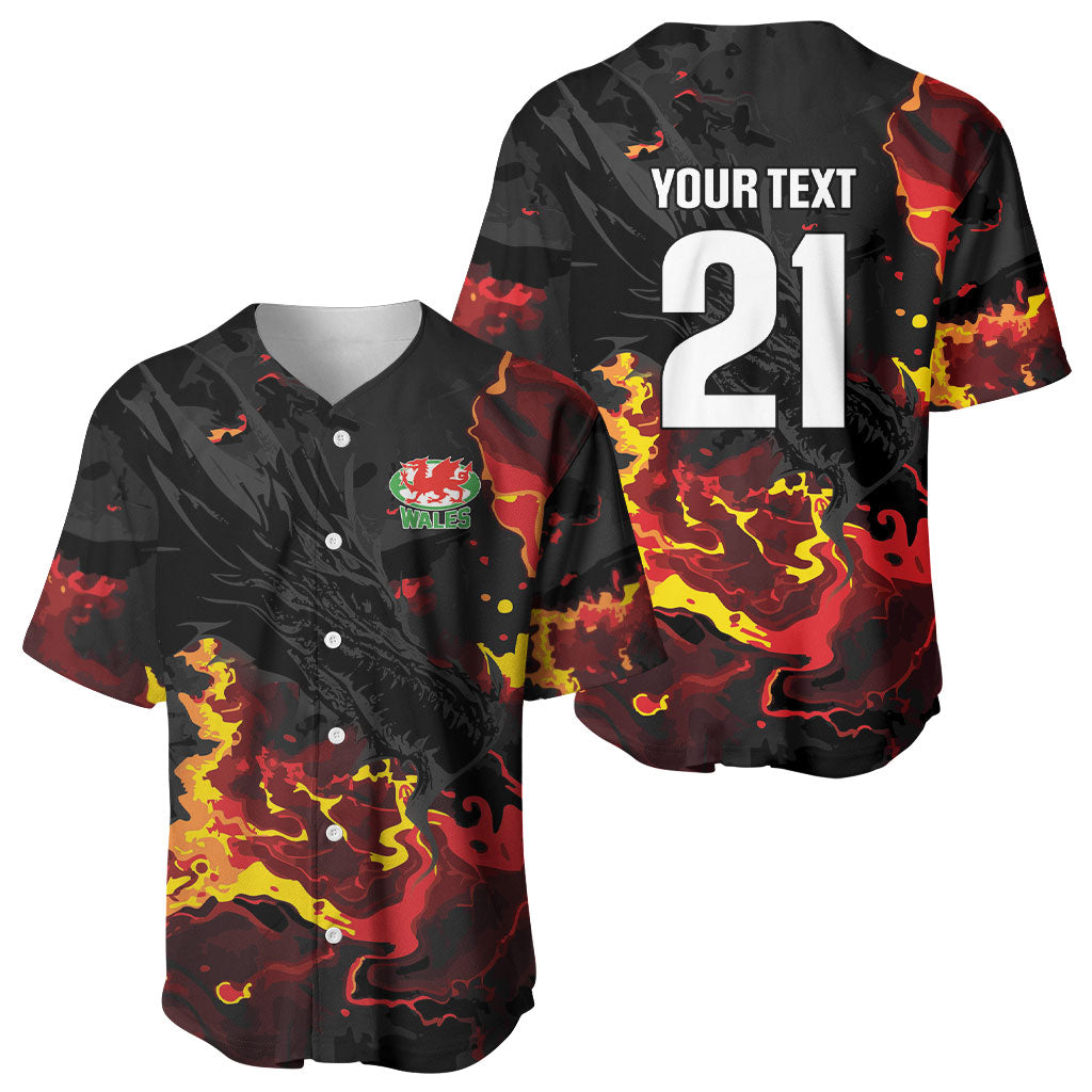 2026 Autumn Rugby Nations Wales Custom Baseball Jersey Black Cymru Welsh Dragon