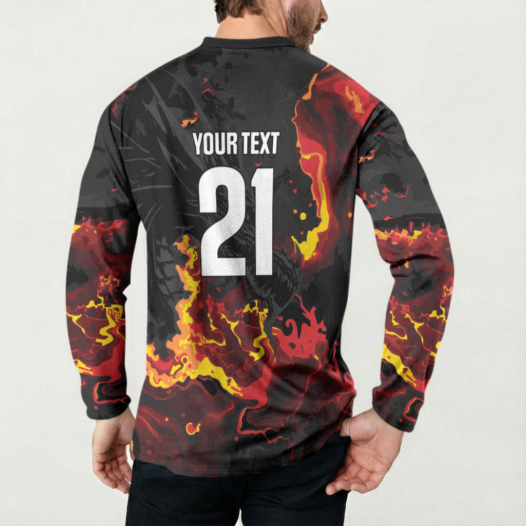 2026 Autumn Rugby Nations Wales Custom Button Sweatshirt Black Cymru Welsh Dragon