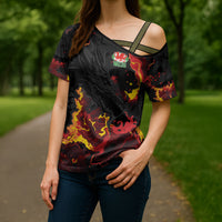 2026 Autumn Rugby Nations Wales Custom Cross Shoulder Shirt Black Cymru Welsh Dragon