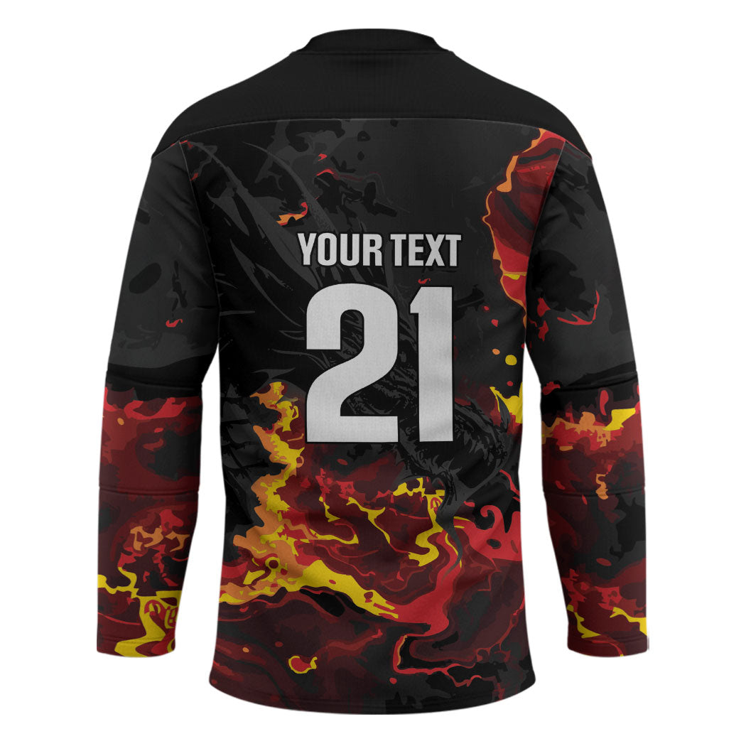 2026 Autumn Rugby Nations Wales Custom Hockey Jersey Black Cymru Welsh Dragon