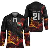 2026 Autumn Rugby Nations Wales Custom Hockey Jersey Black Cymru Welsh Dragon