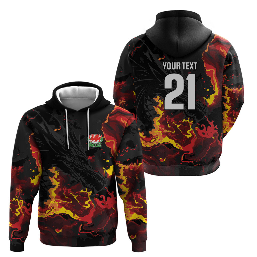 2026 Autumn Rugby Nations Wales Custom Hoodie Black Cymru Welsh Dragon