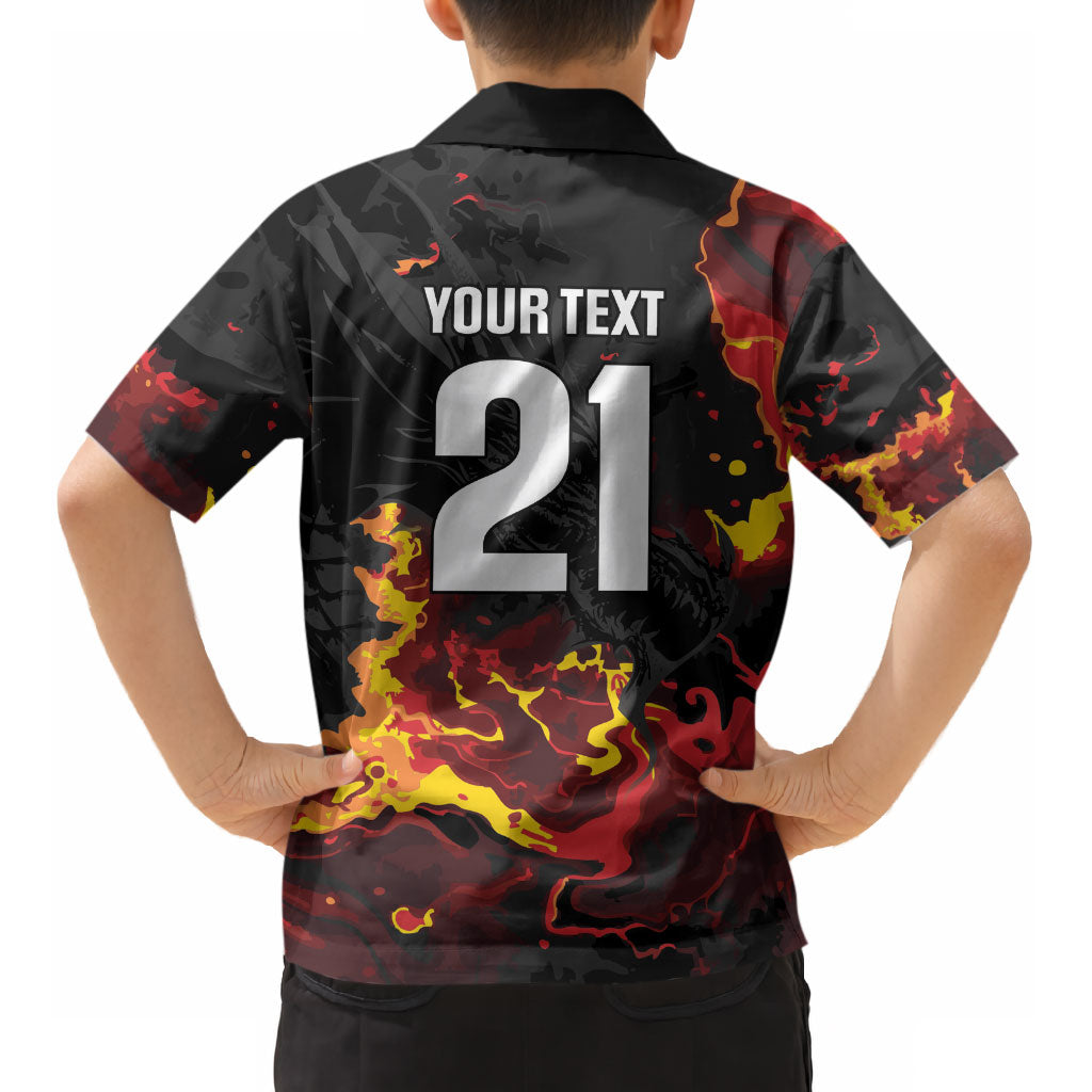 2026 Autumn Rugby Nations Wales Custom Kid Hawaiian Shirt Black Cymru Welsh Dragon