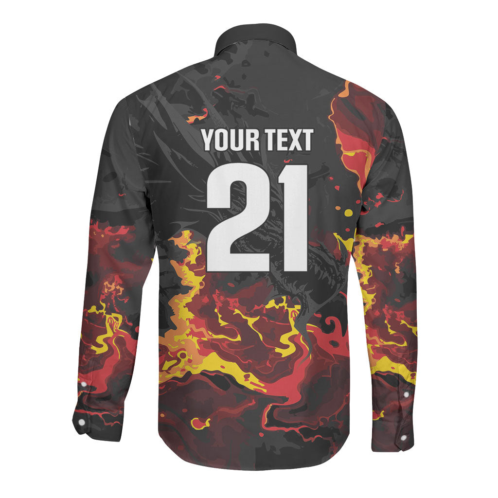 2026 Autumn Rugby Nations Wales Custom Long Sleeve Button Shirt Black Cymru Welsh Dragon