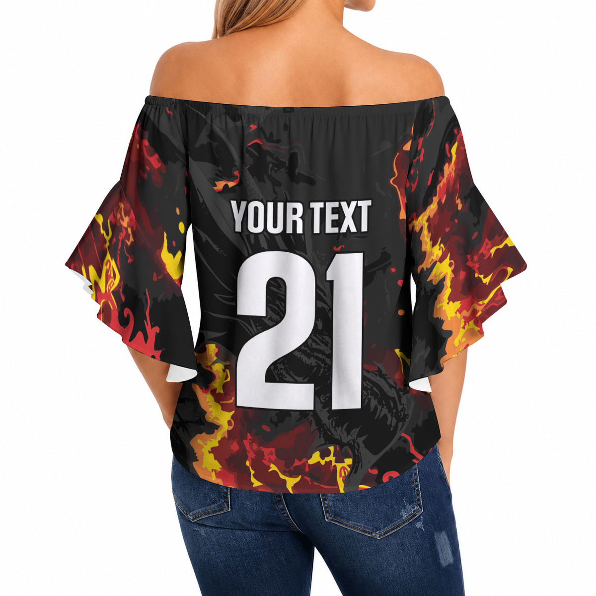 2026 Autumn Rugby Nations Wales Custom Off Shoulder Wrap Waist Top Black Cymru Welsh Dragon